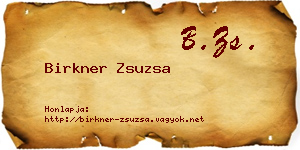 Birkner Zsuzsa névjegykártya
